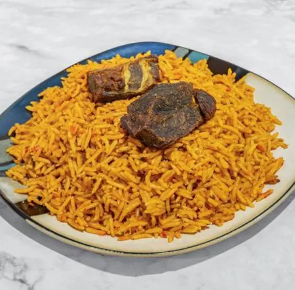 Fried Rice with chicken at Loo Afro Naija Cuisine Edmonton