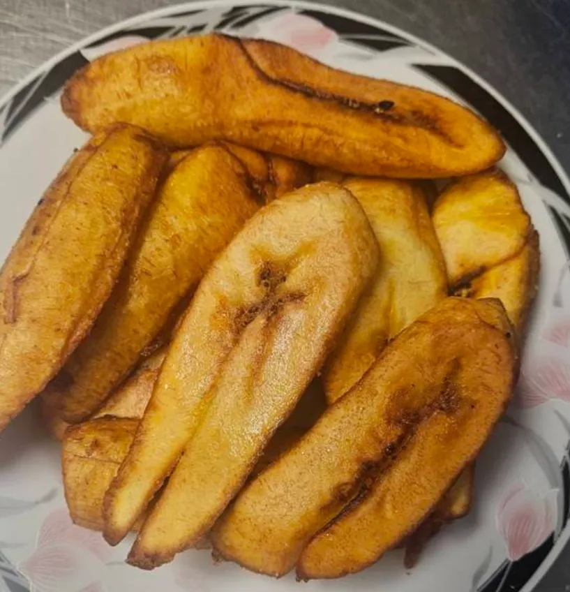 Plantains with protein at Loo Afro Naija Cuisine restaurant