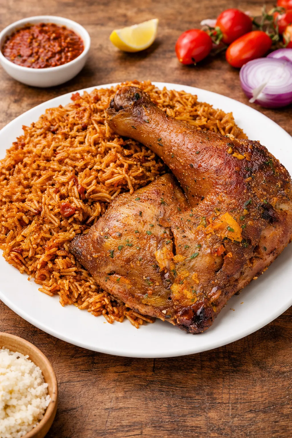 Delicious Jollof Rice at Loo Afro Naija Cuisine Nigerian Restaurant in Edmonton, AB